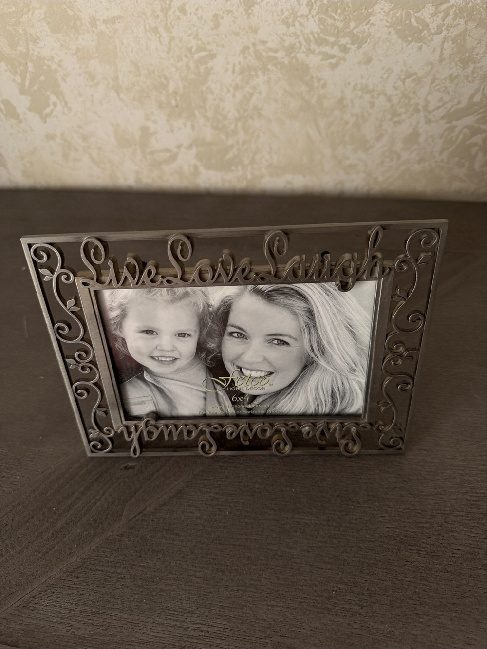 Fetco Live Love Laugh Decorative Photo Frame in Metallic Gray-Brown